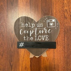 “Help Us Capture The Love” Hashtag Wooden Sign